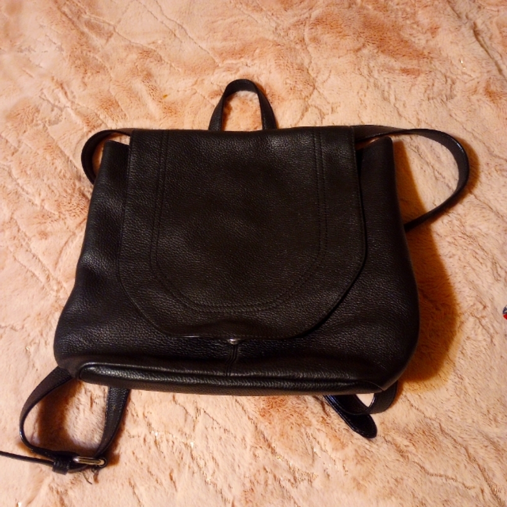 Sanctuary Day-2-Day Black Leather Backpack
